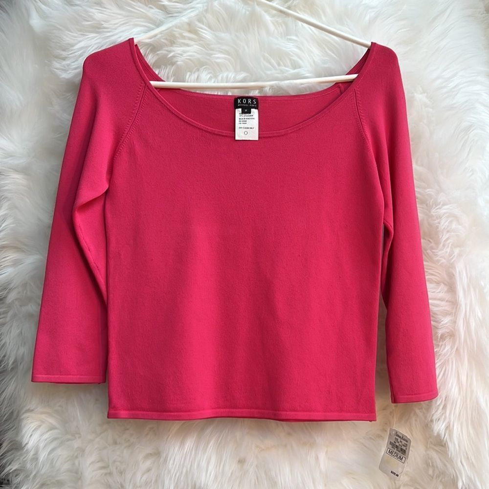 NWT Vintage Michael Kors pink stretchy knit top
